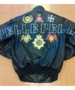 Pelle Pelle Black Plush Cobra Leather Jacket