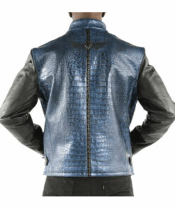 Pelle Pelle China Collar Biker Blue Jacket