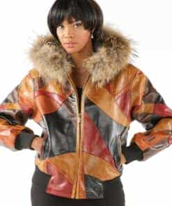 Ladies Pelle Pelle Multicolor Leather Jacket