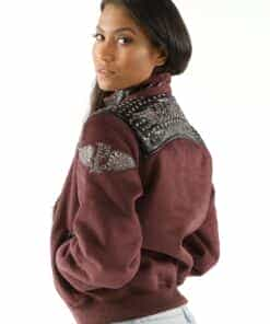 Maroon Pelle Pelle Airborne Shearling Hoodie Jacket