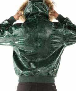 Pelle Pelle Basic Nile Green Cayman Leather Jacket