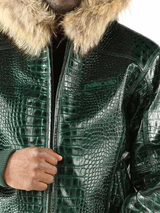 Pelle Pelle Basic leather jacket in Nile Green Two-Tone Cayman