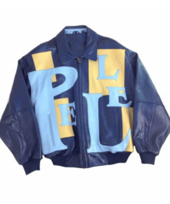 Pelle Pelle Blue Leather Bomber Jacket