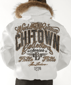 Pelle Pelle Chi-town White Jacket Fur Collar