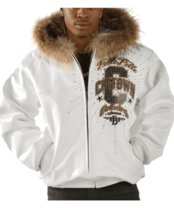 Pelle Pelle Chi-town White Jacket Fur Collar