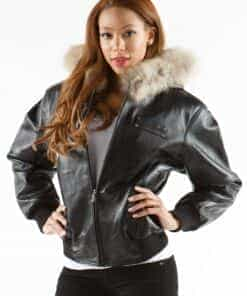 Pelle Pelle Ladies Basic Fur Hood Black Jacket