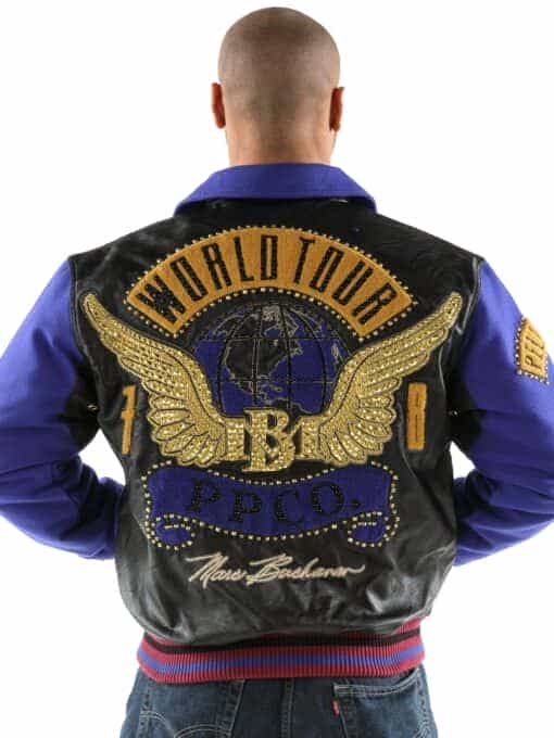 Pelle Pelle Men's The World Tour Bomber Blue Jacket