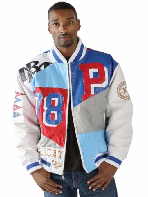 Pelle Pelle White And Blue Slam Dunk Jacket