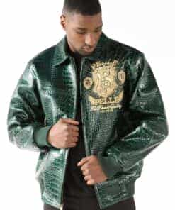 pelle pelle eye on the prize green leather jacket