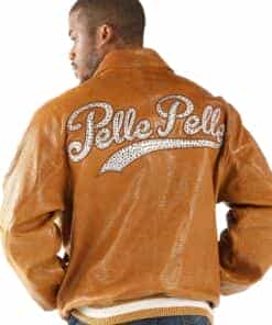 pelle pelle’s new letterman brown jacket