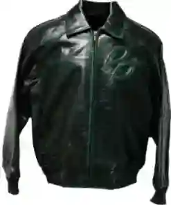 Black Green Pelle Pelle Leather Jacket