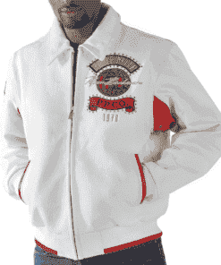 Mens Pelle Pelle White World Tour Jacket