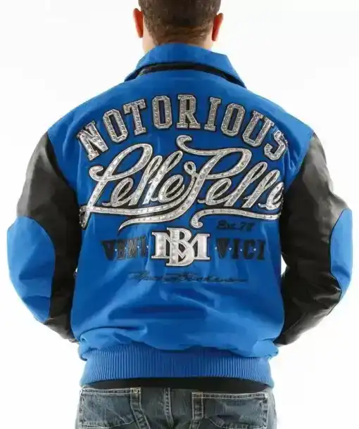 Pelle Pelle Blue and Black Varsity Jacket