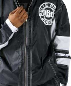 Pelle Pelle Jean Nylon Black & White Old School Warm Up Tracksuit