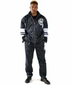 Pelle Pelle MB Jean Nylon Black Old School Warm Up Tracksuit