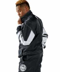 Pelle Pelle MB Jean Nylon Black & White Old School Warm Up Tracksuit