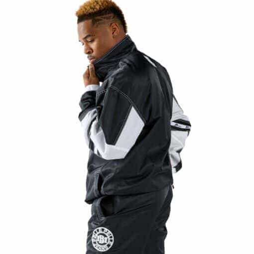 Pelle Pelle MB Jean Nylon Black & White Old School Warm Up Tracksuit