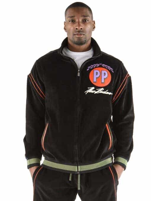 Pelle Pelle Throwback Series Velour Warm up Black Tracksuit