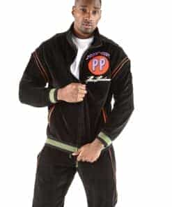 Pelle Pelle Throwback Series Velour Warmup Black Track suit