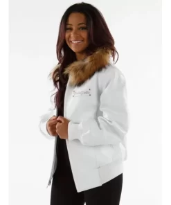 Authentic Pelle Pelle Women White Hooded Jacket