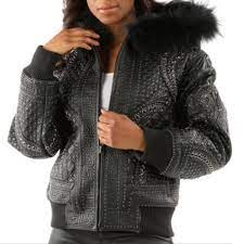 women black leather jacket