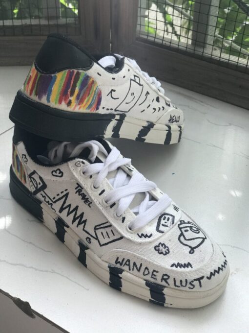 handpainted roamin’ doodles sneakers