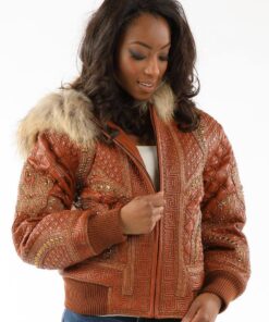 Pelle Pelle Encrusted Brown Stud Jacket