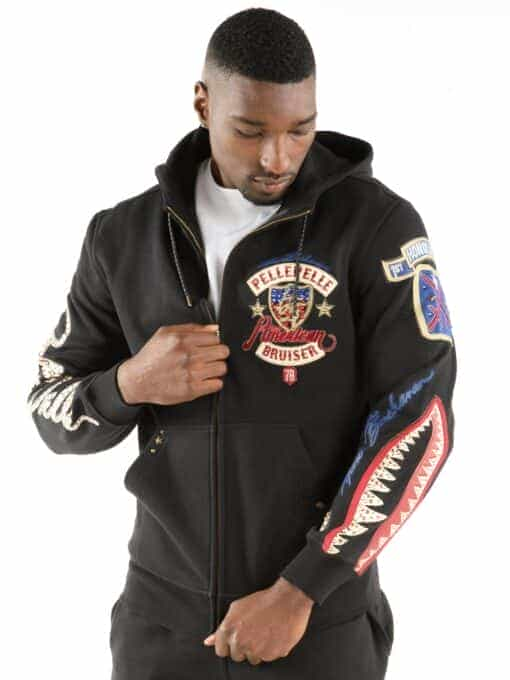 pelle pelle american bruiser black hoodie