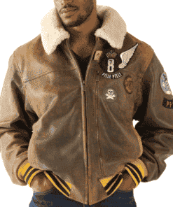 pelle pelle aviator brown leather jacket