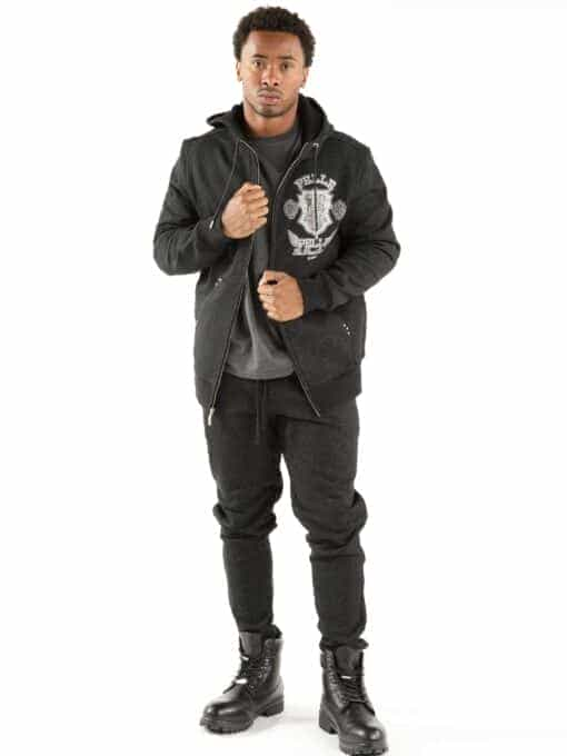 pelle pelle eye on the prize warmup black track suit