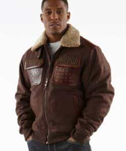 pelle pelle studded gator brown jacket