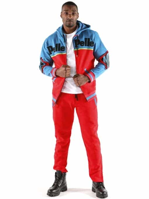 pelle pelle throwback soda club red track suit