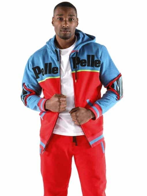 pelle pelle throwback soda club warm up red tracksuit