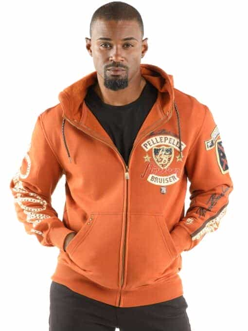 pelle pelle's american bruiser orange hoodie