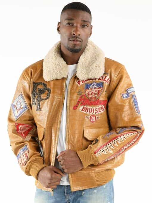 pelle pelle american bruiser brown leather jacket