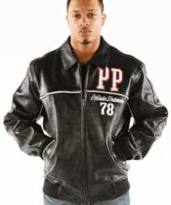 pelle pelle athletic division black leather jacket