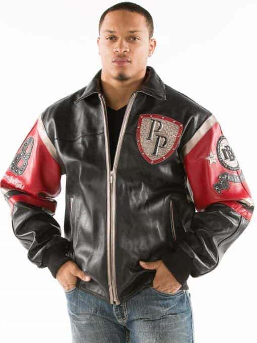 pelle pelle encrusted varsity jacket