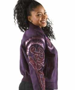 pelle pelle ladies varsity jacket in eclipse