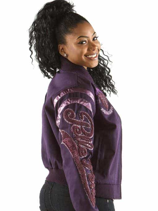 pelle pelle ladies varsity jacket in eclipse