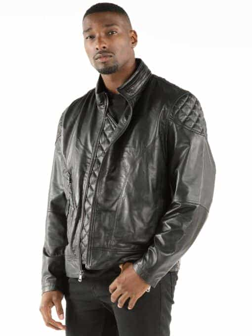 pelle pelle metro moto black leather jacket