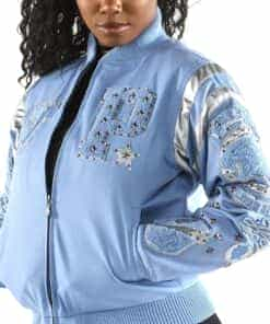 pelle pelle new ladies varsity sky blue jacket