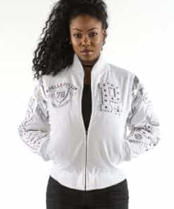 pelle pelle new ladies varsity white jacket