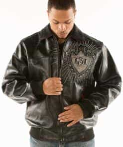 pelle pelle platinum & diamonds black leather jacket