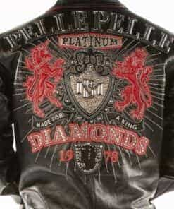 platinum & diamonds leather jacket