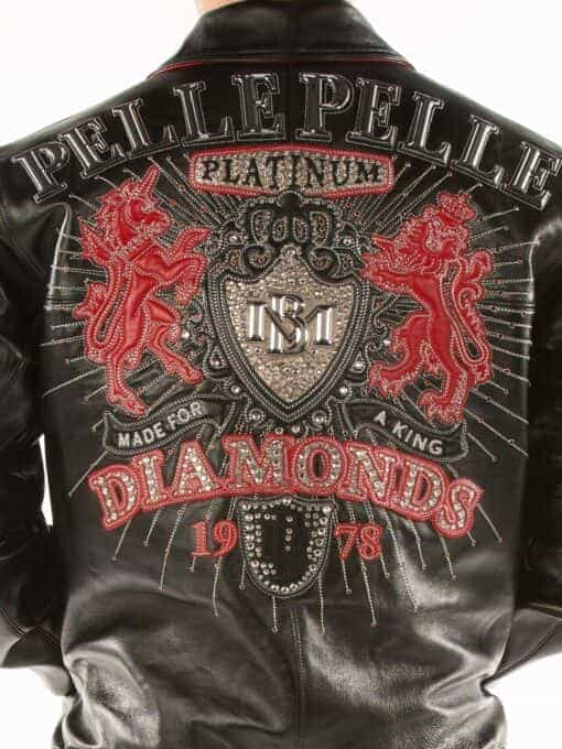 platinum & diamonds leather jacket