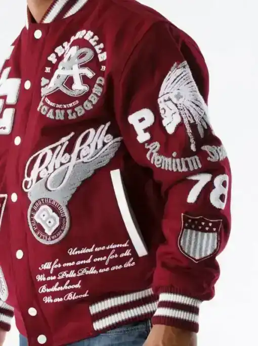 american legend red varsity jacket