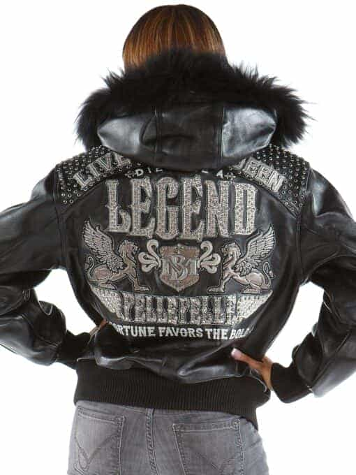 ladies pelle pelle live like a queen black leather jacket