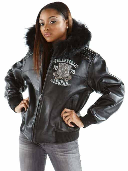 ladies pelle pelle live like a queen die like a legend black leather jacket