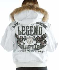 ladies pelle pelle live like a queen die like a legend white leather jacket