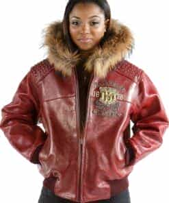 ladies pelle pelle live like a queen maroon leather jacket